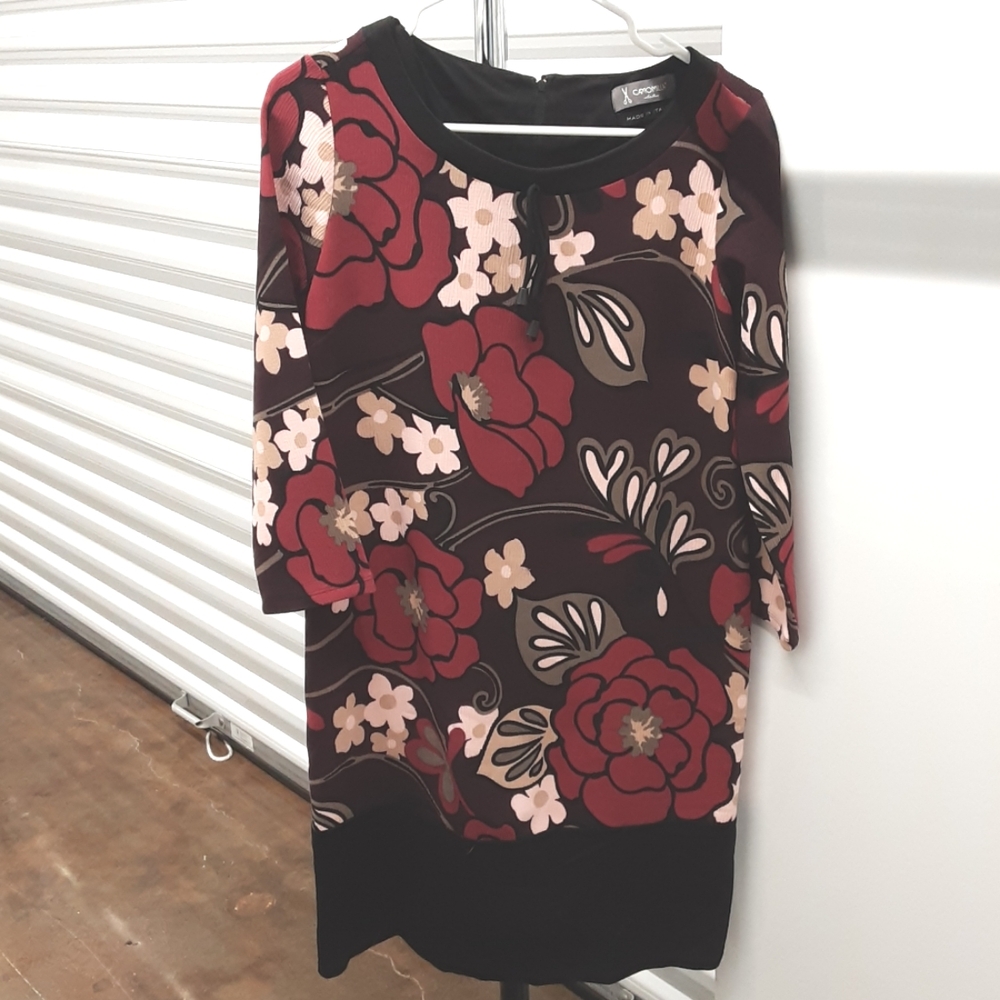 Camomilla Womens Ren And Black Floral Dress Size 42